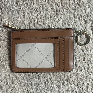 Michael Kors Tan Card Holder with Key Ring